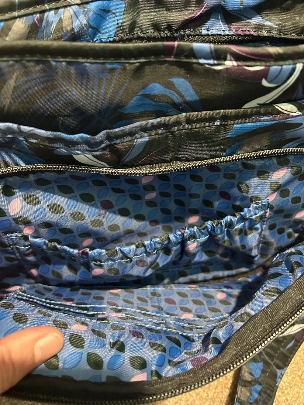 Lug Blue Tropical Print Crossbody Bag and Matching Wallet